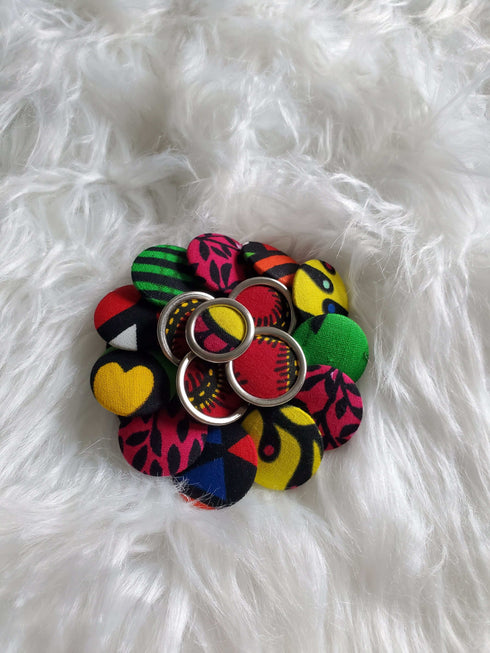 Afriglam Button Brooch