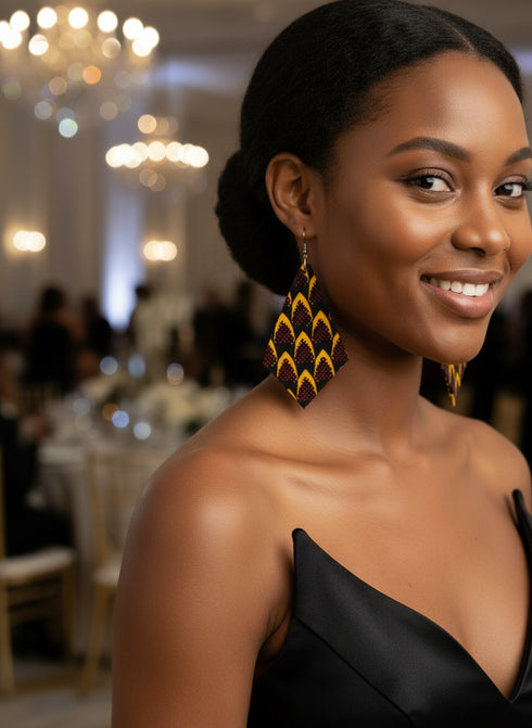 Afrocentric Diamond Harmony Ankara Earrings