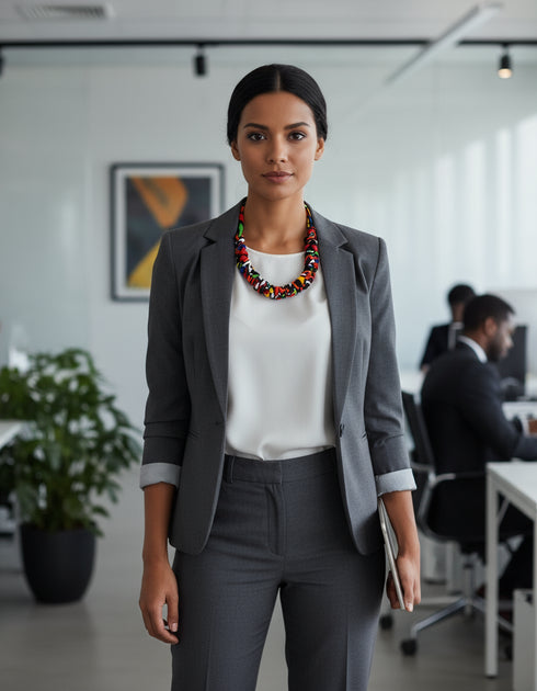 Ankara Sunbeam Twist Woven Ankara Necklace