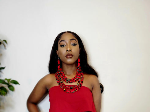Ayo Radiance Four-Strand Ankara Necklace