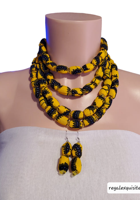 Ayo Radiance Four-Strand Ankara Necklace