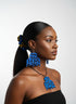Azure Mosaic Comb Accessory Set - Ankara Earring and Necklace Set