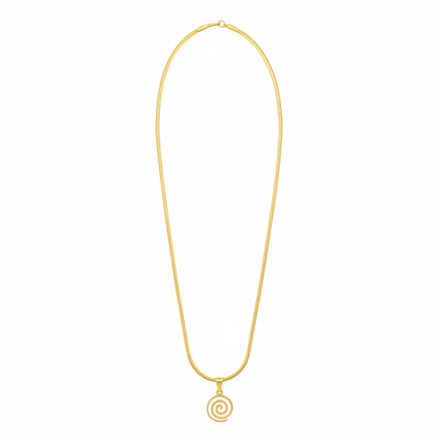 BALANCE DWENNIMMEN quarter spiral non-fade gold stainless steel Adinkra necklace only