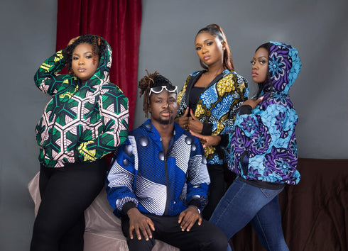 BANDA Bold Ankara UNISEX Streetwear Hoodie Bomber Jacket only