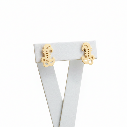 BOLD SIKAN Sword Contemporary Stainless Steel Statement Stud Earrings Only