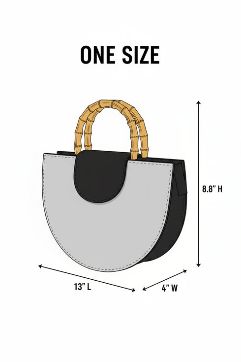 Bambara Crescent Wooden handle Handbag