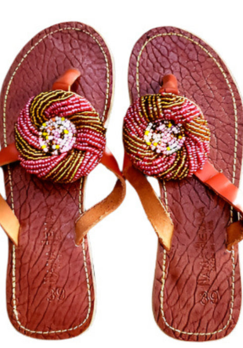 Beaded African Summer Slippers