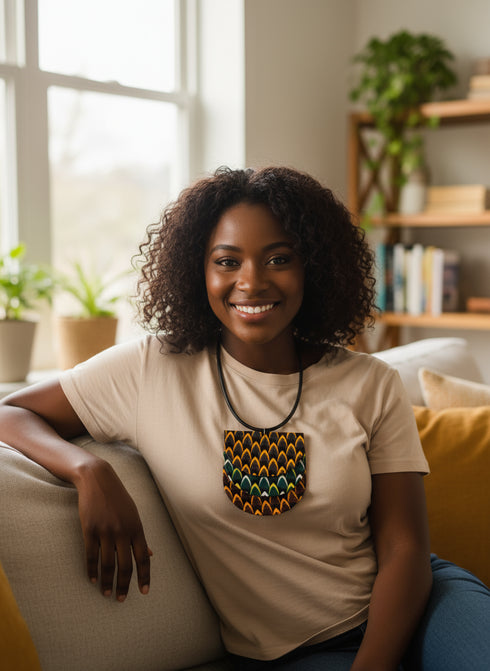 Bib Three tier Ankara Necklace