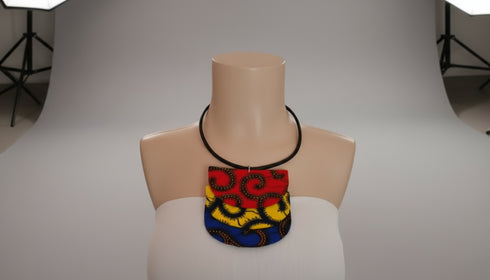 Bib Three tier Ankara Necklace
