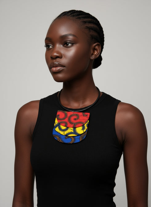 Bib Three tier Ankara Necklace