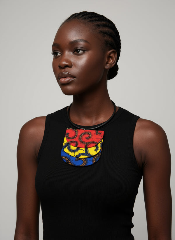 Bib Three tier Ankara Necklace