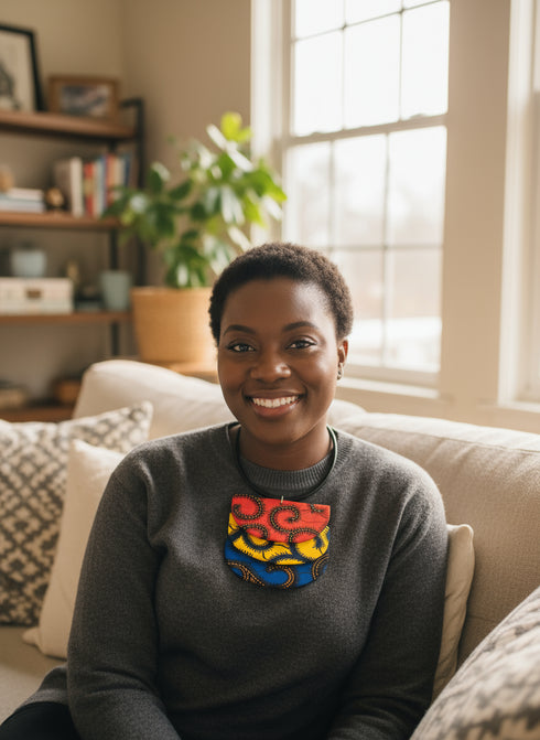 Bib Three tier Ankara Necklace