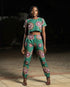 Buiteyo Women Ankara Pattern Print Two-Piece Set with Elastic Band
