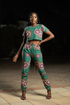 Buiteyo Women Ankara Pattern Print Two-Piece Set with Elastic Band
