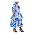 CHIDINMA Short Blue Blossom 2-Type Style Ankara Peplum Dress for Girls