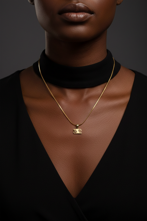 COURAGE GYAWU ATIKO non-fade gold Adinkra stainless steel necklace Only