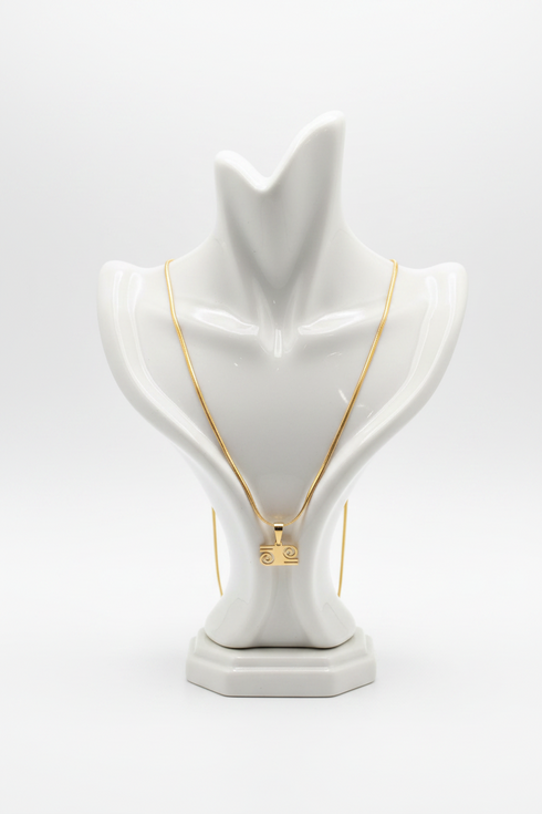 COURAGE GYAWU ATIKO non-fade gold Adinkra stainless steel necklace Only