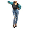 Chisomo Girl's Black Velvet V-Neck Blouse with Ankara Balloon Sleeves – Elegant African Print Top Only