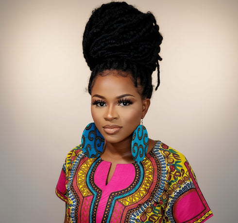 Jei-No Circular Chic Large Ankara Print Earrings