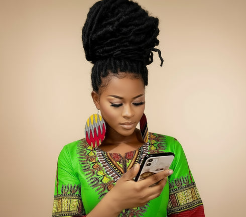 Jei-No Circular Chic Large Ankara Print Earrings