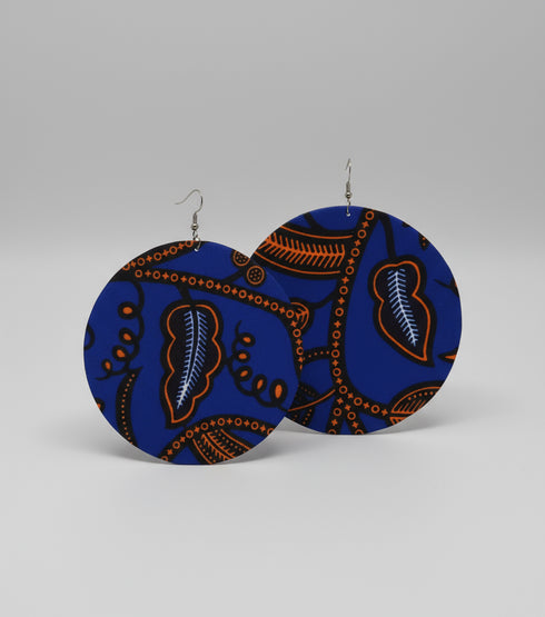 Jei-No Circular Chic Large Ankara Print Earrings