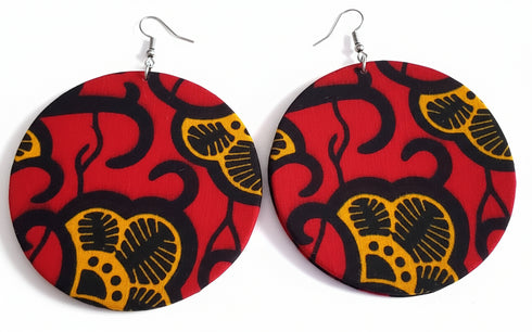 Jei-No Circular Chic Small Ankara Print Earrings