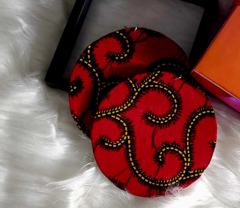 Jei-No Circular Chic Small Ankara Print Earrings