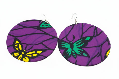 Jei-No Circular Chic Small Ankara Print Earrings