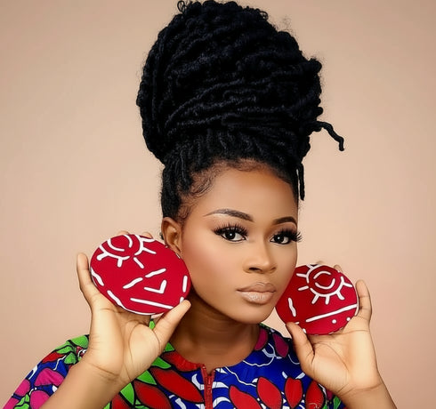 Jei-No Circular Chic Large Ankara Print Earrings