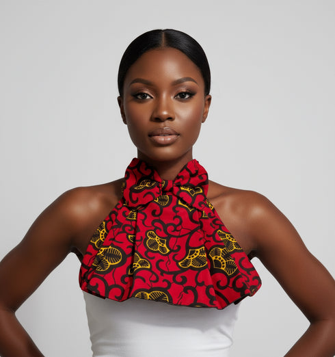 Collar Halter Neckpiece Bib Ankara Necklace
