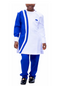 DUMISANI Handmade White and Blue African Outfit Set for Boys
