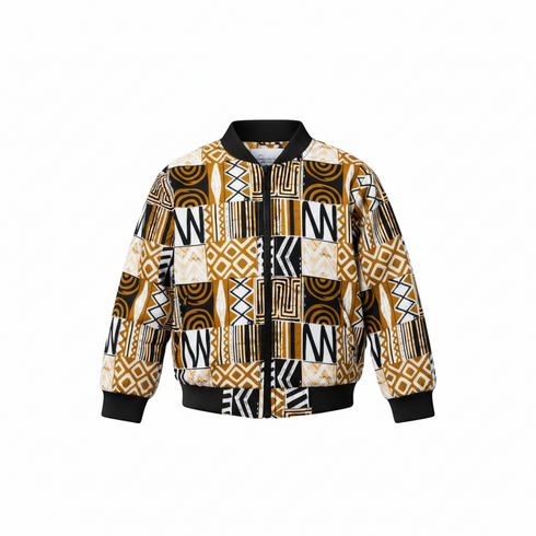 DUMISA Goldloom Bold Batik/Adire Adult UNISEX Bomber Jacket Only