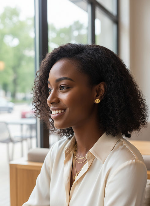 Divine Adinkra 'Nyame Dua' Stud Earrings