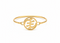 Gold bracelet with a circular design on a white background