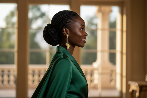 KALIFA Gold Stainless Steel Contemporary Africa Map Drop Dangle Earrings