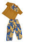 FEMI 2-Piece African Print Baby Boy Set – Short Sleeve Shirt & Long Pants Outfit