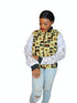 FRIMPOMAA Handmade Ankara and Mesh Scuba Bomber Jacket for Women