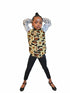 FRIMPOMAA Handmade Ankara and Mesh Scuba Bomber Jacket for Girls
