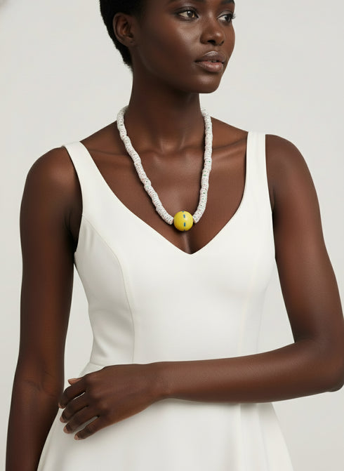 Frema Adult African bead necklace and bracelet set - Unisex