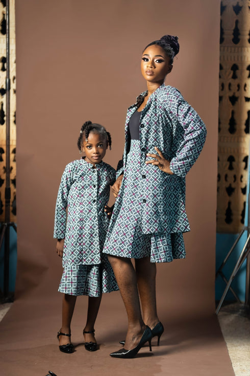 GHALI Graceful button-down Ankara skirt and top set