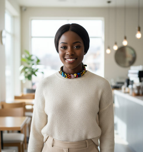 Geo-Tribal Button Choker Ankara Necklace