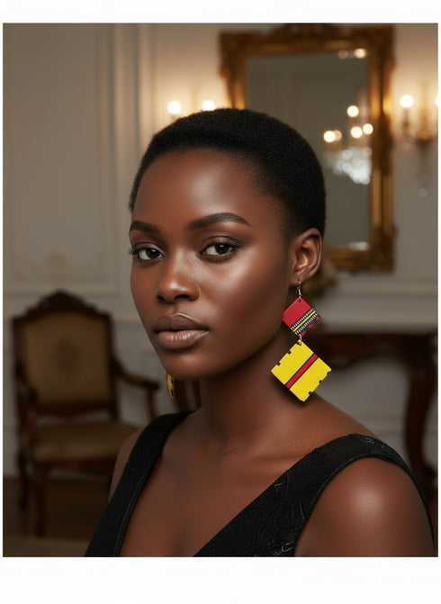 Geometric Allure Ankara Earrings