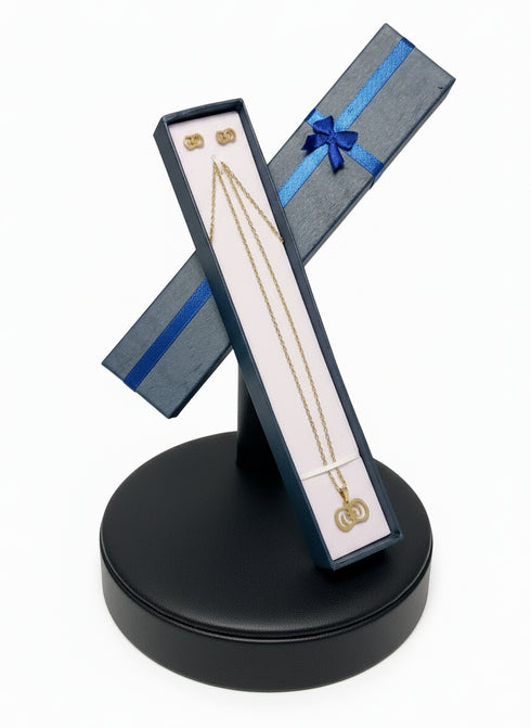 ETERNAL Grace GYE NYAME Adinkra Necklace and Earrings Set – African Stainless Steel Jewelry for Women