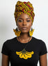 Golden Petal Cascade Accessory Set - Ankara Earring and Necklace Set