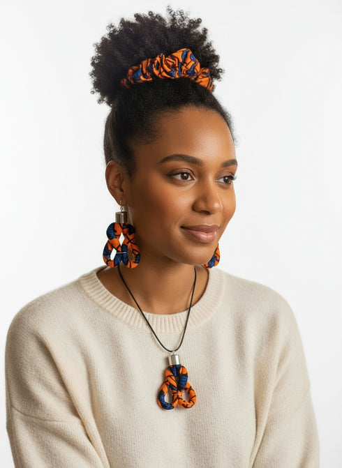 Loop de Vivid Accessory Set - Ankara Earring and Necklace Set