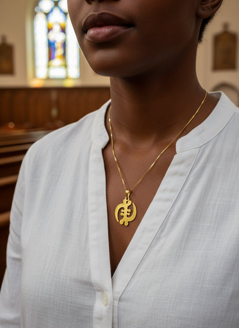 GRACE GYE NYAME Adinkra Gold Necklace Only – Adinkra Necklace Stainless Steel