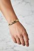 HERITAGE WAVE textured oval link gold tone stainless steel MEN non fade bracelet only