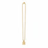 Gold necklace on a marble surface