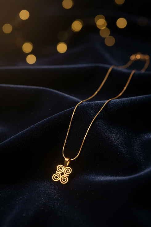 HUMILITY DWENNIMMEN heritage adinkra stainless steel necklace only