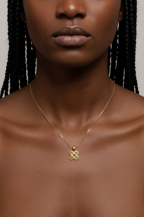 HUMILITY DWENNIMMEN heritage adinkra stainless steel necklace only
